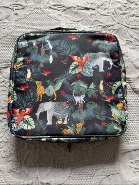 NWOT Lug Rummy Game Wildlife Black Jungle Print Bento Box